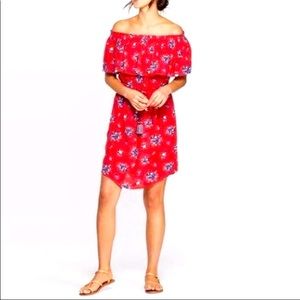 Knox rose off shoulder red dress